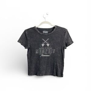 House of Music Memphis Cropped Black Vintage Graphic T-Shirt Large